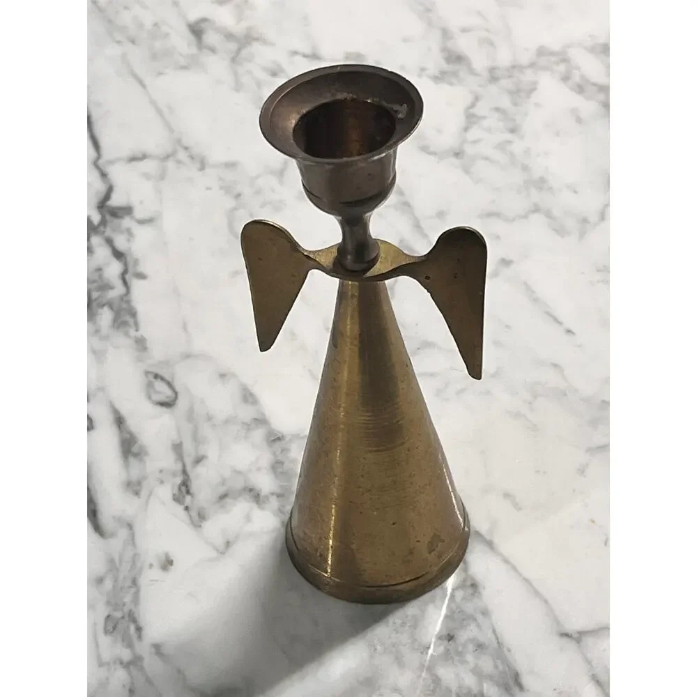 Vintage Brass Angel Candle Holder & Snuffer